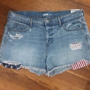 Old Navy Denim Shorts with American Flag Detailing